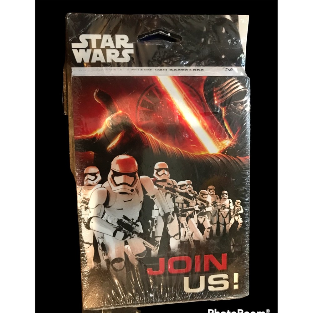 Designware Disney Star Wars  Join Us!  Invitations & Thank you Postcards  2 Sets